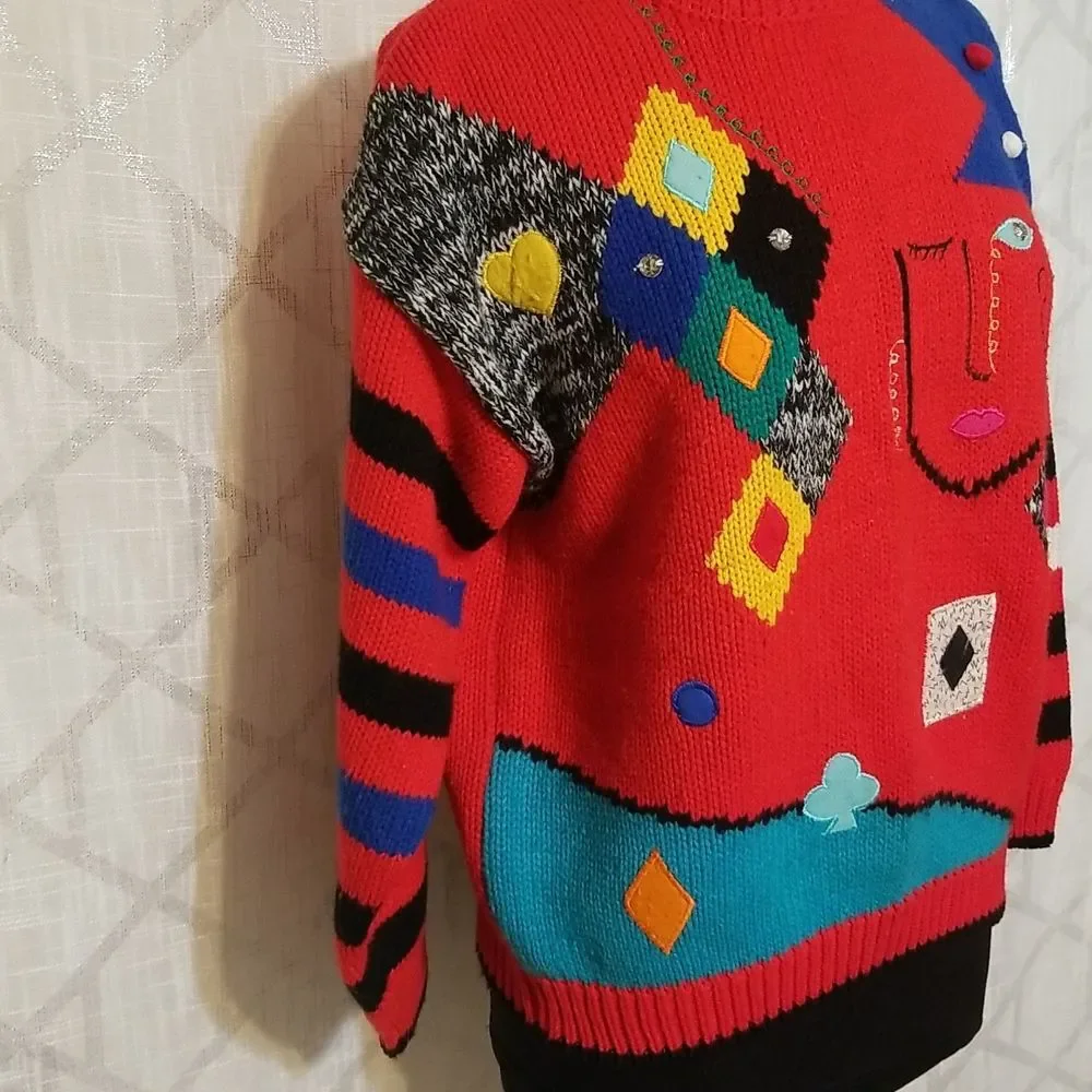Vintage Adrian Spencer Sweater Womens Size Medium Festive Holiday Winter